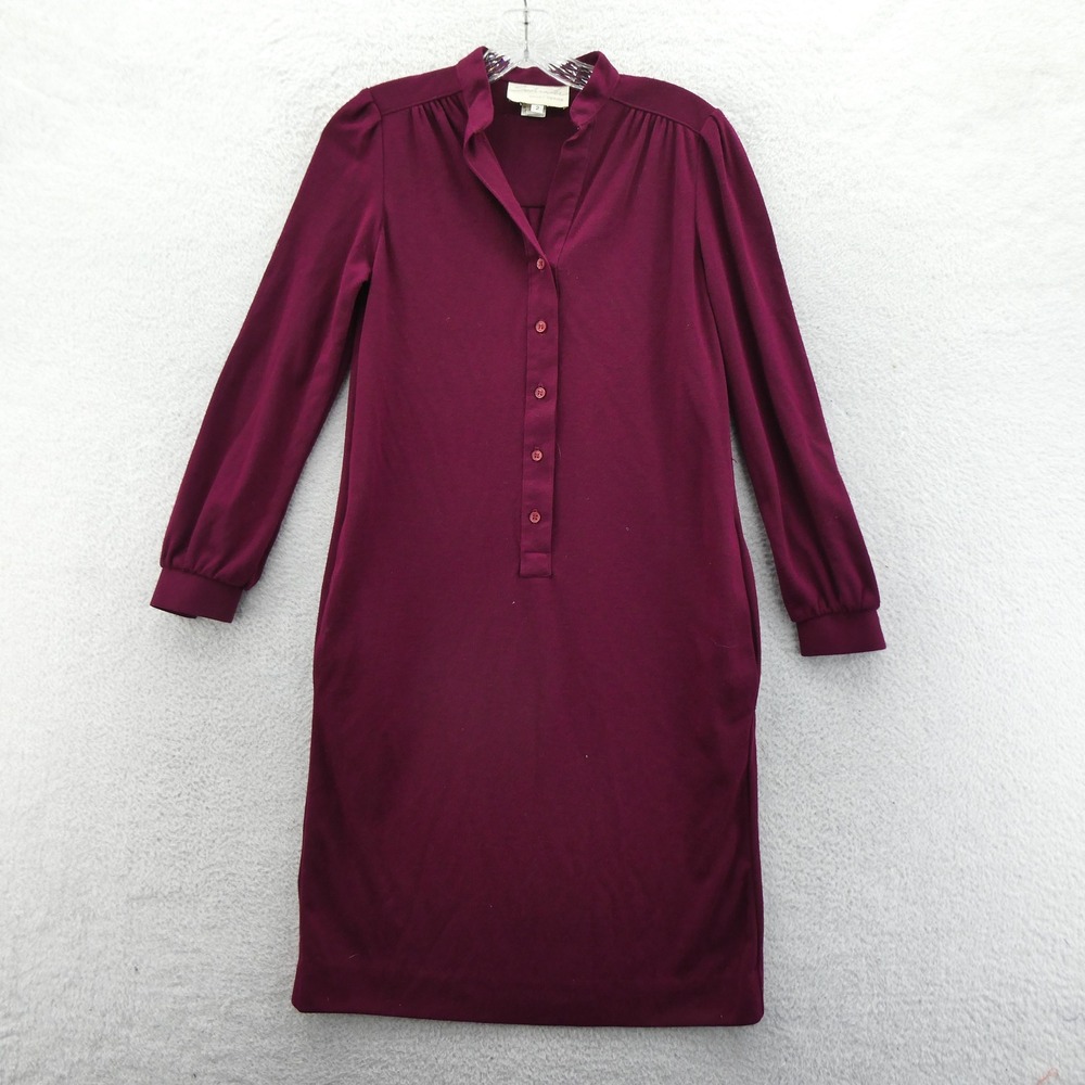 Schrader Sport Dress Womens Size 2 Petite Burgundy Vintage Wool Blend‎ Pockets